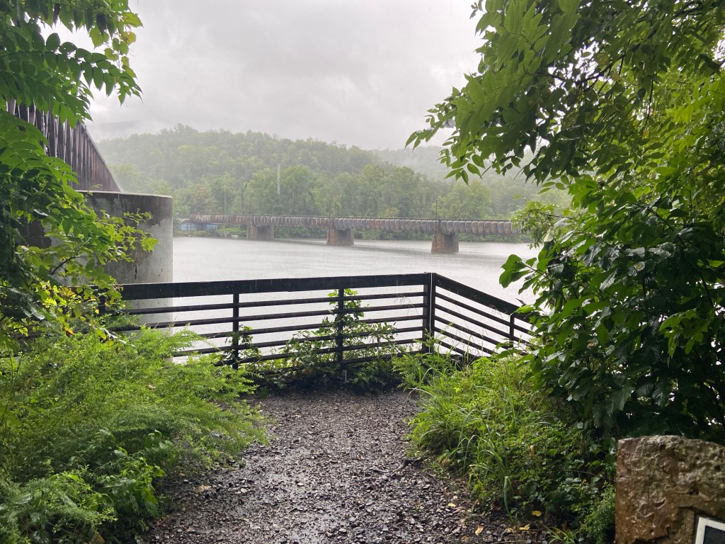 Large structure next to James River Foot Bridge